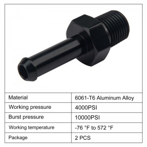 1/8-27″ NPT Male to 1/2″ OD Barb Push on Fitting Aluminum