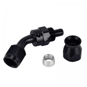 OEM An Fittings Caps Manufacturer –  45 Degree PTFE Hose End Fitting Black for PTFE Hose Only – Yibai