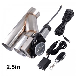 2.5 Inch Y Pipe Electric Exhaust Cutout E-Cutout Valve Kit With Remote Control Motor