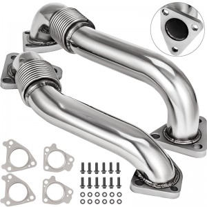 Downpipe Heavy Duty Ugraded 304SS Up Pipes W/Gaskets För 2001-2016 GMC Chevy 6.6L Duramax