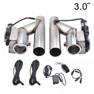 3.0″ Double Kits Stainless Steel E Cutout Valve Kit with 3.0″ Electric Exhaust Cutout