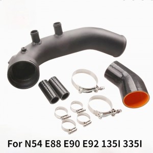 Kit de refrigeración de tubo de carga turbo de admisión compatible con BMW N54 E88 E90 E92 135i 335i negro
