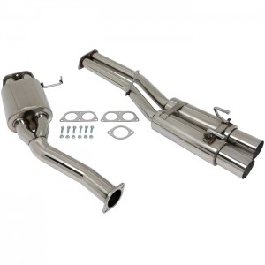 Dual 3.5″ Tip Catback Exhaust Muffler Pipe Racing Exhaust System For 1989-1994 Nissan 240SX 2.4L