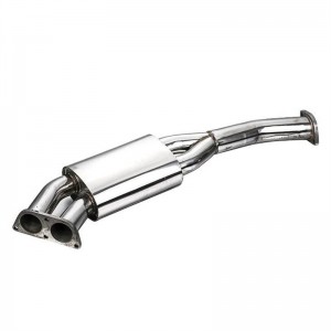 For 95-98 Nissan 240SX S14 Silvia Base/SE/LE Steel Cat Back Exhaust System with 3.5″ Dual Muffler Tip