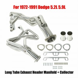 Colector de escape de tubo largo 4-1 + colector para Dodge D-Series 72-91 5.2L 5.9L V8