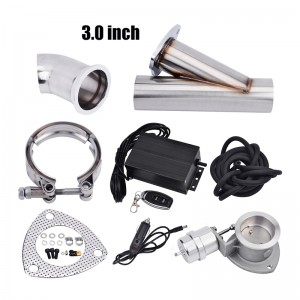 3.0” Remote Control Y Pipe Electric Vacuum Valve Electric Exhaust Cutout Kit