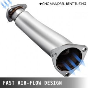 Tubo de escape turbo de alto fluxo de aço inoxidável de 3 polegadas para 97-05 VW Passat 1.8T Audi A4 B5/B6 1.8