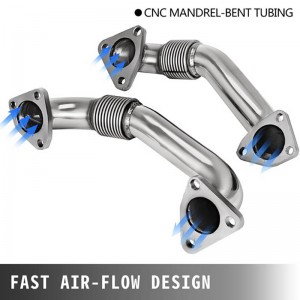 Downpipe Heavy Duty Ugraded 304SS Up Pipes W/Gaskets För 2001-2016 GMC Chevy 6.6L Duramax