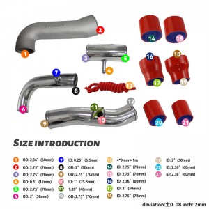 Upgrde Front Mount Intercooler Kit för Scion FR-S 13-16 Subaru BRZ 13-21 Toyota 86 17-21 2L