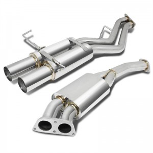 OEM Exhaust Gas Recirculation Supplier –  For 95-98 Nissan 240SX S14 Silvia Base/SE/LE Steel Cat Back Exhaust System with 3.5″ Dual Muffler Tip – Yibai