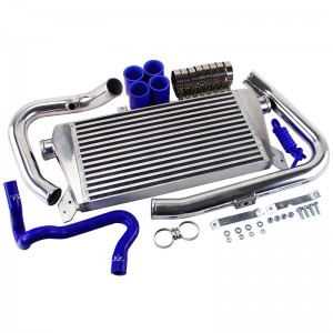 Kit de refroidisseur intermédiaire à montage avant + tuyau/tuyauterie en aluminium pour VW Passat Audi A4 B5 1.8T 96-01