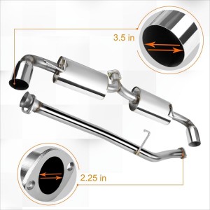 3.5″ Dual Path Bolt-on Stainless Tip Catback Exhaust System Fit for 2004-2011 Mazda RX-8