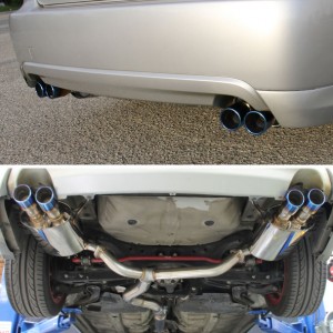 Układ wydechowy Catback Quad Burnt Tip pasuje do Subaru Impreza WRX STI S/S z lat 2008-2014