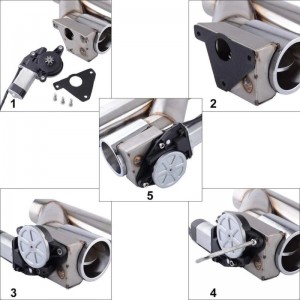 2.0 Inch Dual Electric Exhaust E-Cutout Valve Kit Catback Single Y-Pipe with One Remote Control Kit