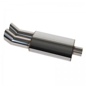 Stainless Steel Dual Outlet Pipes Silencer Universal Auto Exhaust Tail Car Exhaust Tips Muffler Pipe