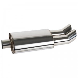 Stainless Steel Dual Outlet Pipes Silencer Universal Auto Exhaust Tail Car Exhaust Tips Muffler Pipe