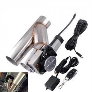 Electric Exhaust Cutout Valve 2.0 Inch Catback Single Y Pipe with One Controller Remote Kit