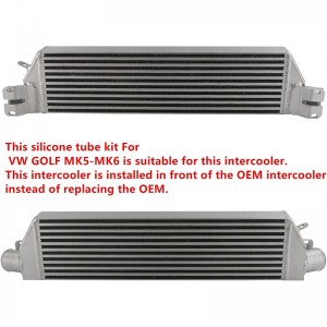 Intercooler för VW GTi MK5 2.0T (06-09) Silver/svart frontfäste