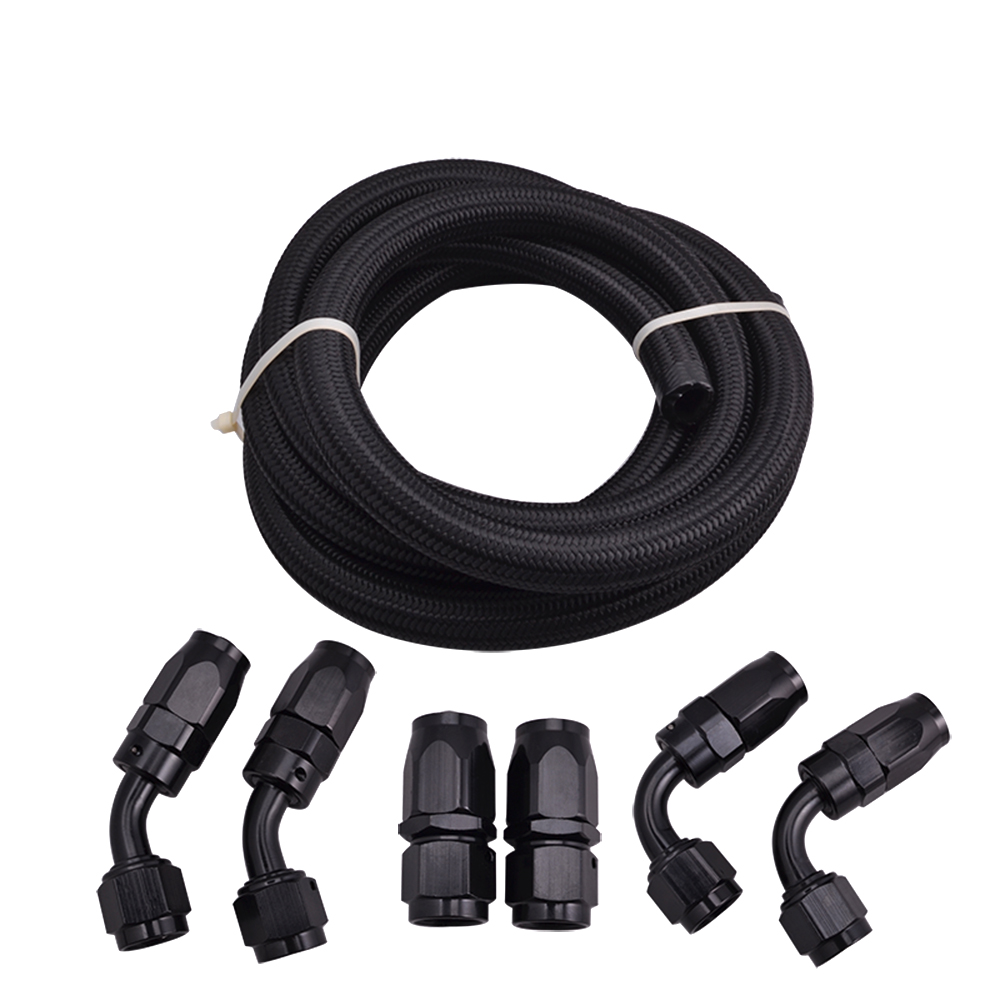 10FT Nylon Braided Fuel Hose CPE 6AN Fuel Line Kit Featured Image