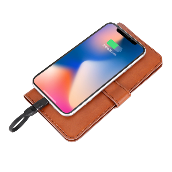 2020 newest Wallet power bank PU/Leather with wireless charger USB C Type c the best gift for ladies/mothers/females