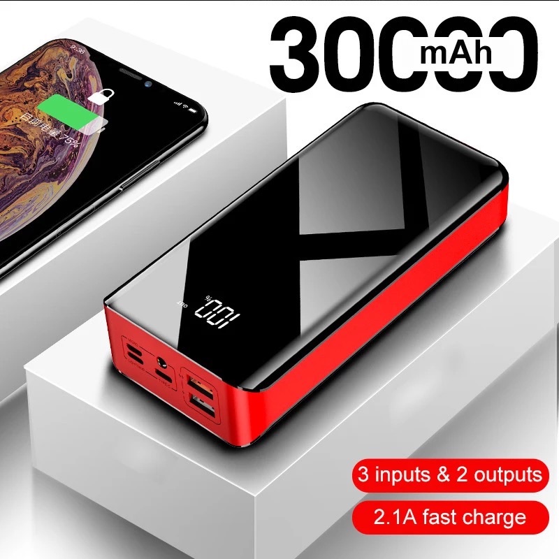portable 30000mah type-c lighting multi ports External Battery 2USB Fast Charging  laotop Power bank Featured Image