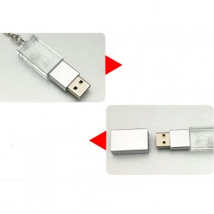9345-colorful engraving custom crysal usb flash drive with ket chain
