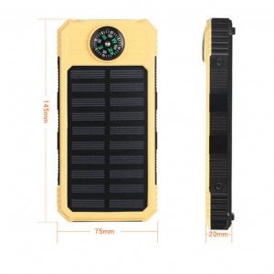 D3-3.7v kompas 10000mAh solárna nabíjačka pre mobilný telefón