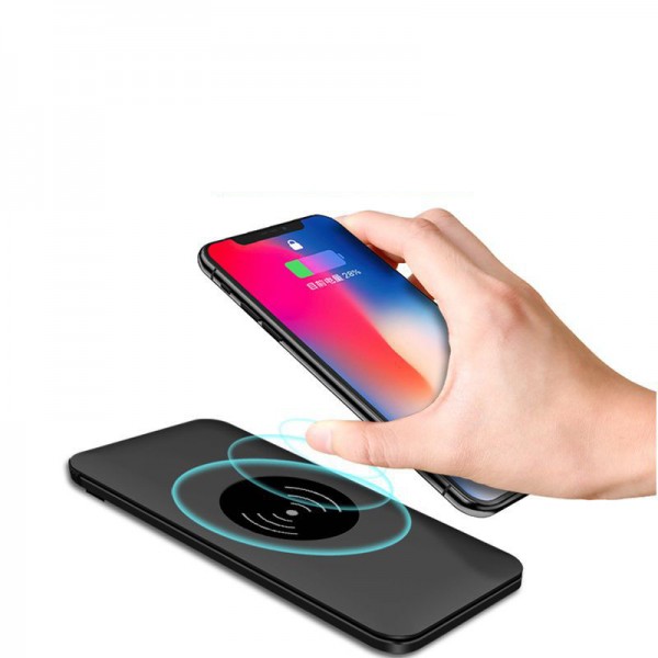 Iphone X Back clip battery 5000mah wireless power bank phone case charger with kickstand