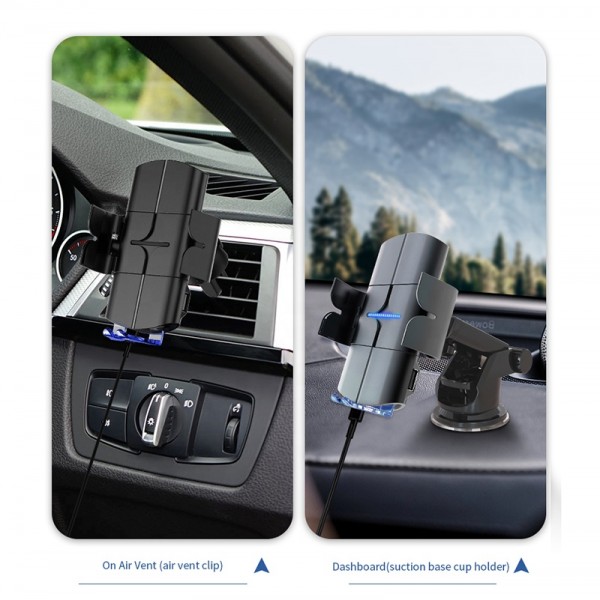 Automatic Clamping 10W Fast Mobile Phone Car Wireless Charger