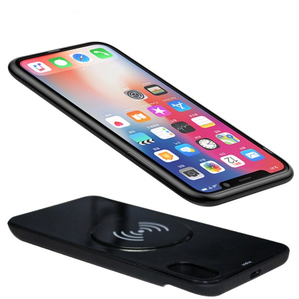 Iphone X Back clip battery 5000mah wireless power bank phone case charger with kickstand