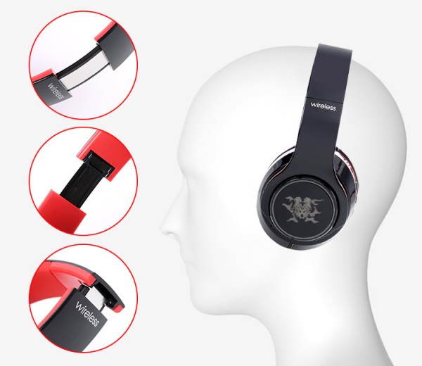 Wireless stereo  foldable flexible retractable handsfree music game video movie 5.0 headband headset