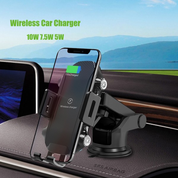10W Universal Mobile Phone Holder Fast Charging Car Mount Wireless Charger