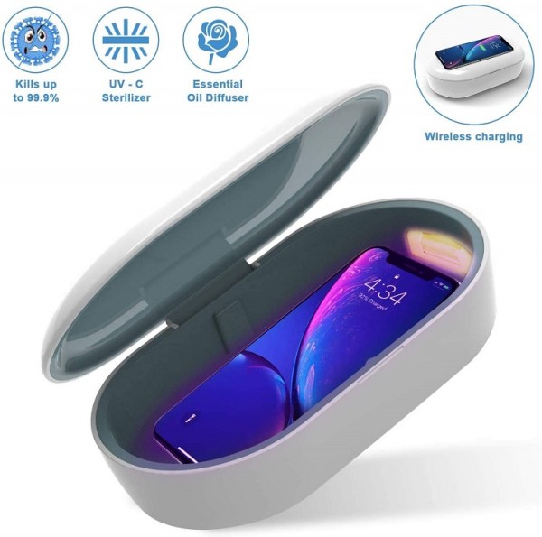 QI Fast Charging Wireless Charger Portable  UV Sterilization Box Dual UV Light Sterilizer
