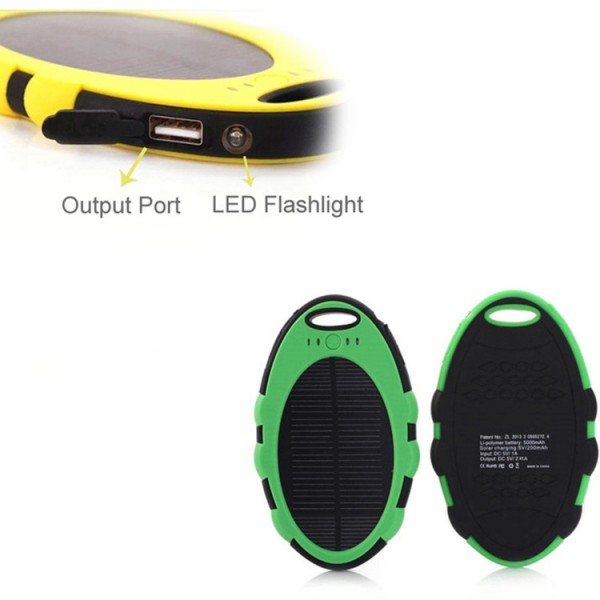 4000mah Oval round shape solar charger portable power pack