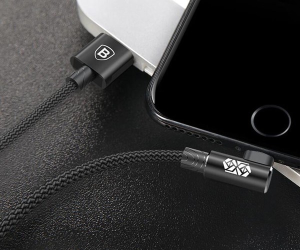 BASEUS 2M   Elbow  Braided fast charge usb cata cable for Iphone 5/6/7