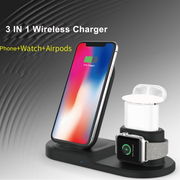 newest trending universal 10w fast  iphone mobile phone wireless charger earbuds  smart watch  type-c wireless charger  station