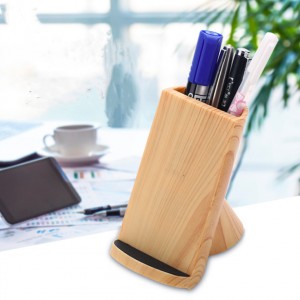 F180-pen holder wooden wireless charger for mobile phone