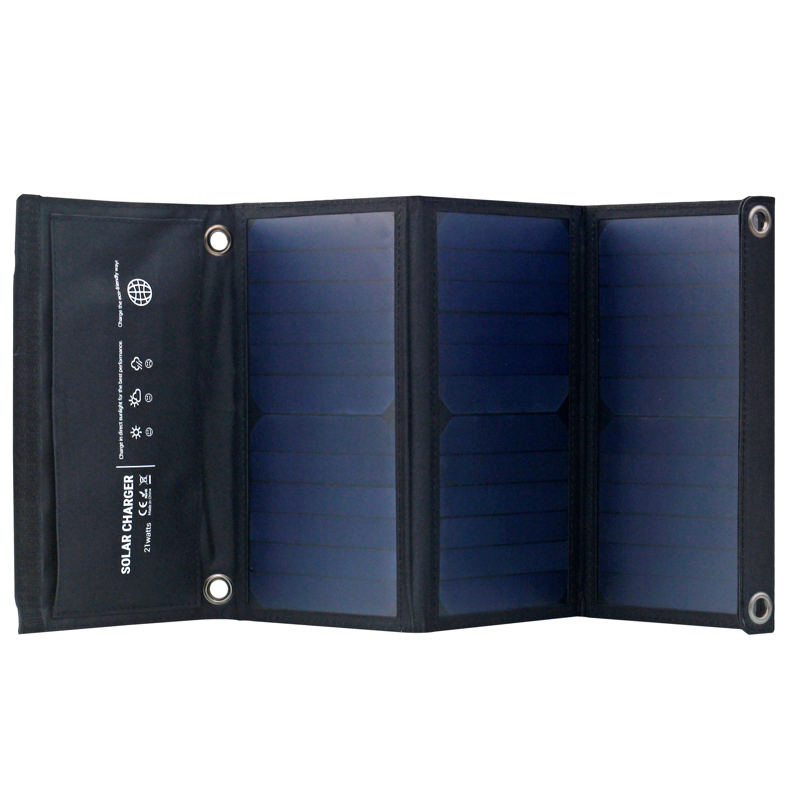 China Gold Supplier for Good Solar Power Bank -
 OEM wholesales  efficiently 21w sun-power foldable solar panel charger 5V2A solar charger waterproof  – EEON