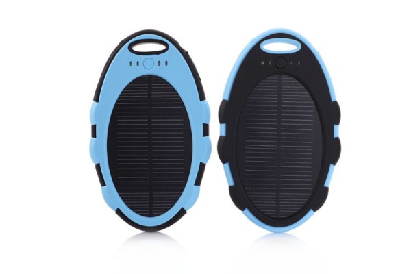 4000mah Oval round shape solar charger portable power pack