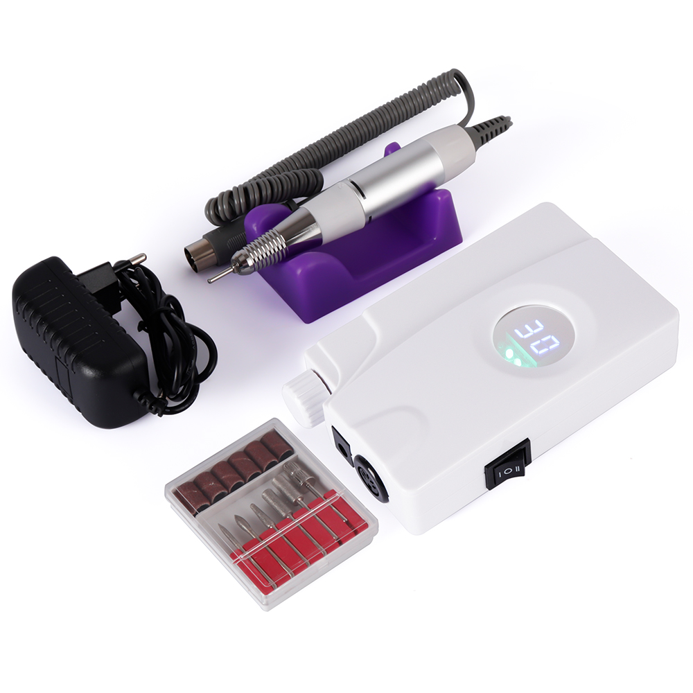 Cheapest Factory Portable Nail Drill Machine - Rechargeable 18W 30000RPM Electric Nail Drill Machine Acrylic Nail File Drill Manicure Pedicure Kit Set Nail Art Equipment – Rongfeng