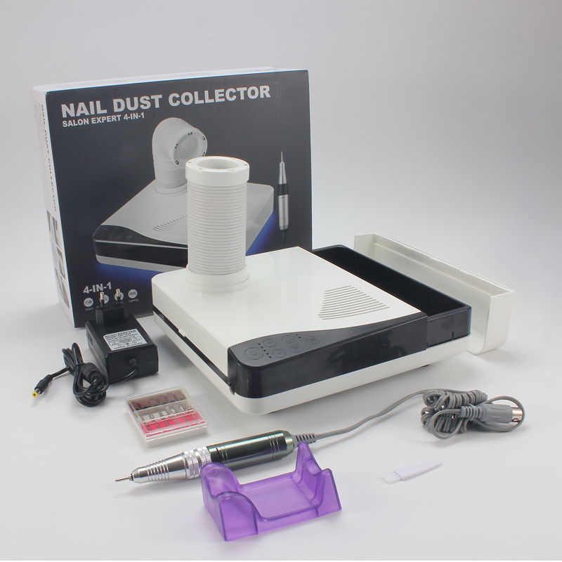 4in1 Nail Dust Collector with Nail Drill 25000RPM Manicure Machine Equipment