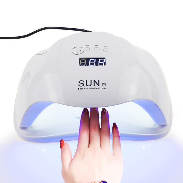 SUN X New Item 54w White Uv Nail Lamp Uv Gel Nail Curing Lamp Light Dryer Led Nail Lamp