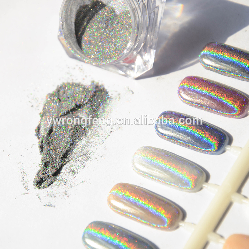 Original Factory Acrylic Nail Brush - salon use rainbow holographic powder pigment – Rongfeng