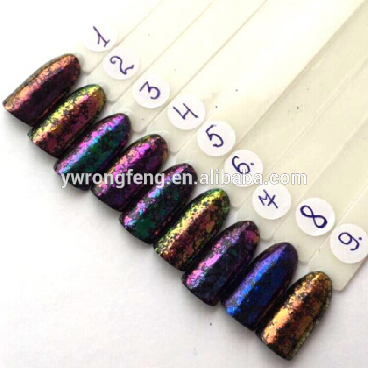 factory Outlets for Nail Form - Chameleon Crystal Flake Magic Effect Rainbow Chrome Powder for Nail Decoration F-115 – Rongfeng