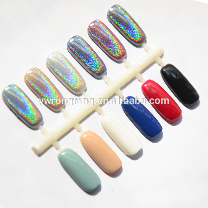 China wholesale Cuticle Nail Bit Suppliers –  Rainbow Nail Holographic Powder 3D chrome nail powder – Rongfeng