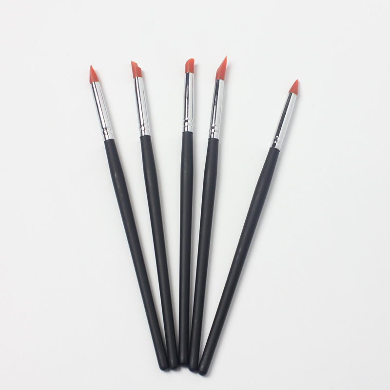 Awọn gbọnnu eekanna Gbona fun manicure Silicone UV Gel 5pcs/Ṣeto àlàfo Art Brush Painting Carving Mold Pen
