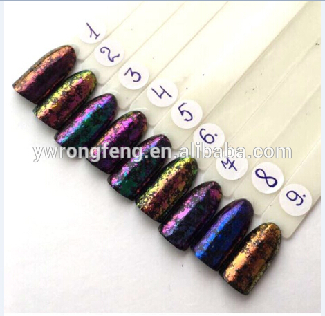 Rapid Delivery for Paper Nail Forms - 2017 Russia fashion nail gel polish acrylic nail pigment chameleon powder – Rongfeng
