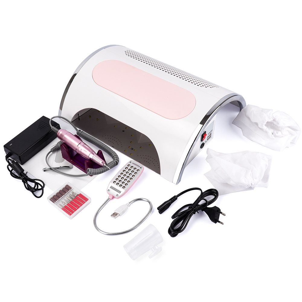 China wholesale Portable Nail Dust Collector Supplier –  Good Quality 3 in 1 Nail Art Machine Polishing Nails 25000RPM Collecting Nail Dust Vacuum 54W Led UV Drying Nail Gels Lamp – Ro...