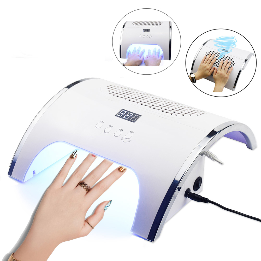 Dust Collector Manicure Tool Nail Art Vacuum Cleaner Automatic Sensor 80W for with Uv Lamp