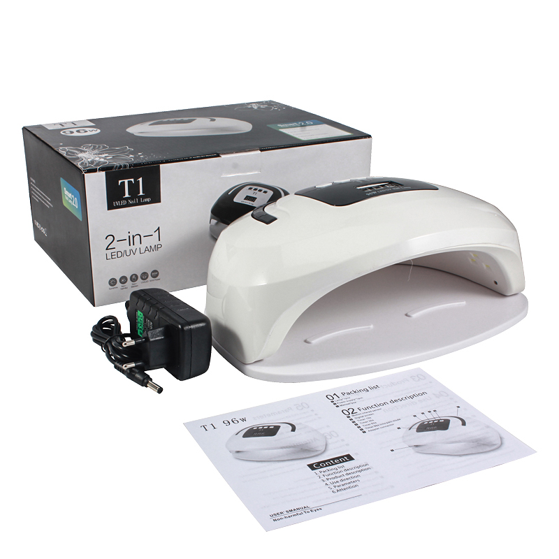 High Quality 96W T1 Professional Led Uv Nail Dryer Lamp With Auto Induction Timer Setting For Uv Gel Manicure